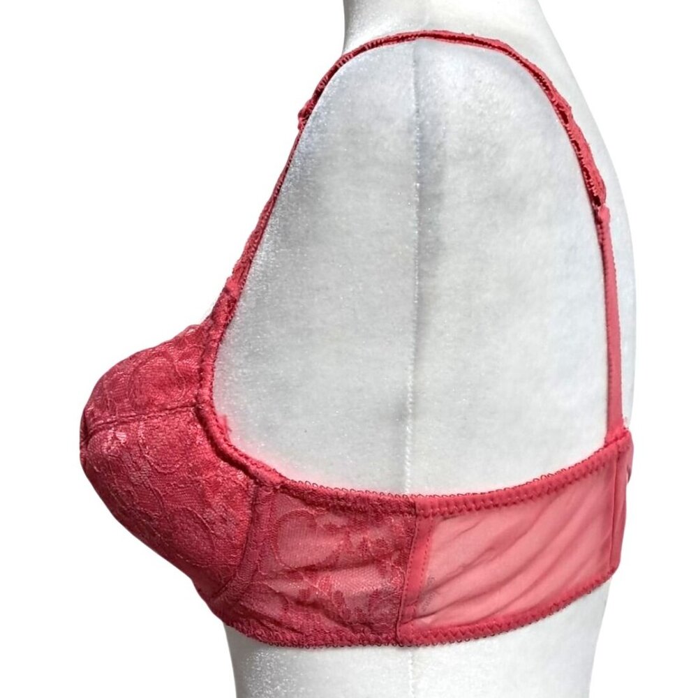 Adonna Bra 36 C Dream Maker Push Up Hot Pink Lace Underwire Adjustable Straps - Picture 9 of 11